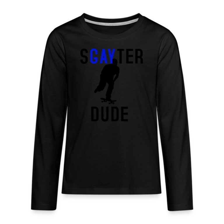 sgayter-dude-teenager-premium-langarmshirt-schwarz