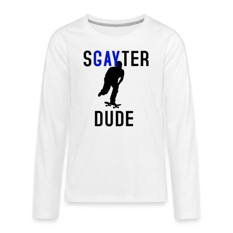 sgayter-dude-teenager-premium-langarmshirt-weiss