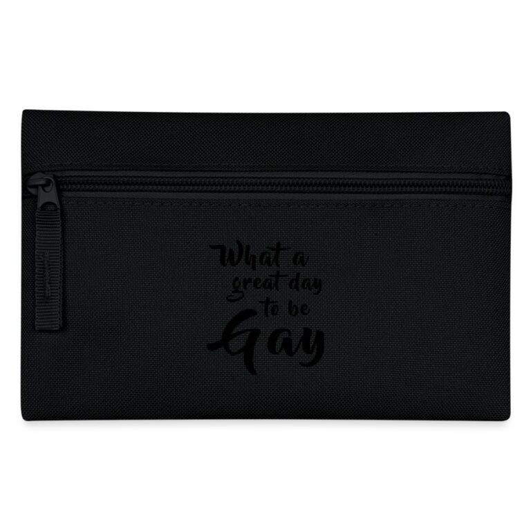 what-a-great-day-to-be-gay-federtasche-schwarz