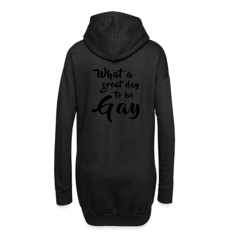 what-a-great-day-to-be-gay-hoodie-kleid-schwarz