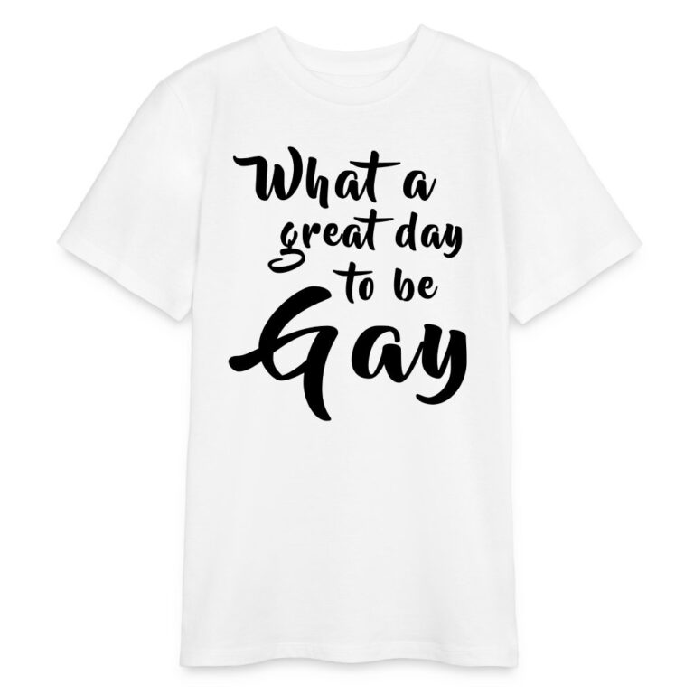 what-a-great-day-to-be-gay-stanleystella-bio-teenager-t-shirt-mini-creator-weiss