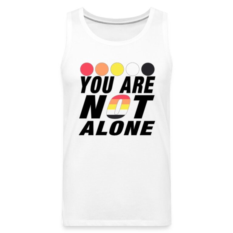 you-are-not-alone-akiosexual-pride-maenner-premium-tank-top-weiss