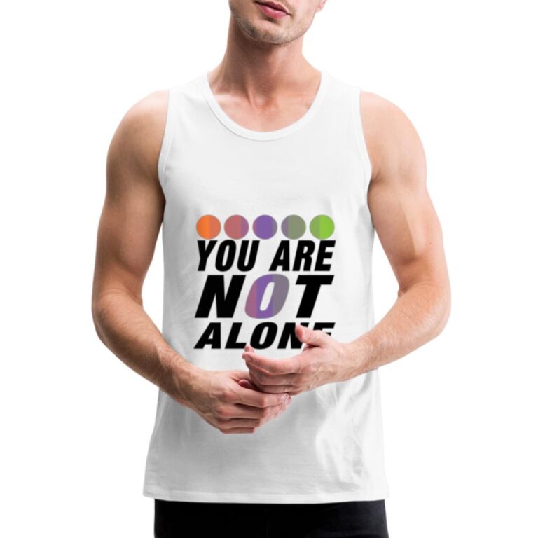 you-are-not-alone-aliagender-pride-maenner-premium-tank-top-weiss