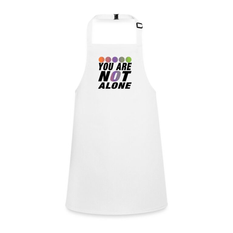 you-are-not-alone-aliagender-pride-schuerze-fuer-kinder-weiss