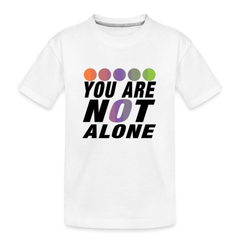 you-are-not-alone-aliagender-pride-teenager-premium-bio-t-shirt-weiss