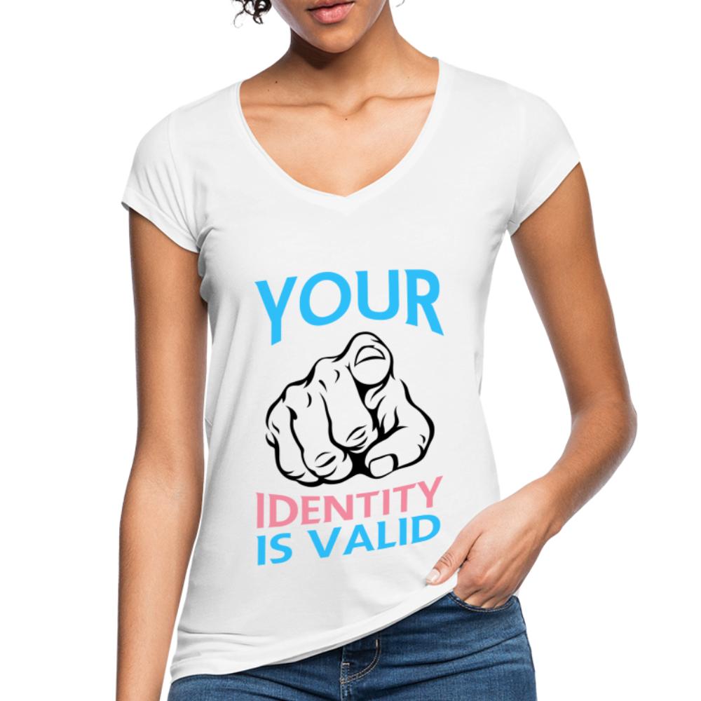 your-identity-is-valid-transgender-pride-frauen-vintage-t-shirt-weiss