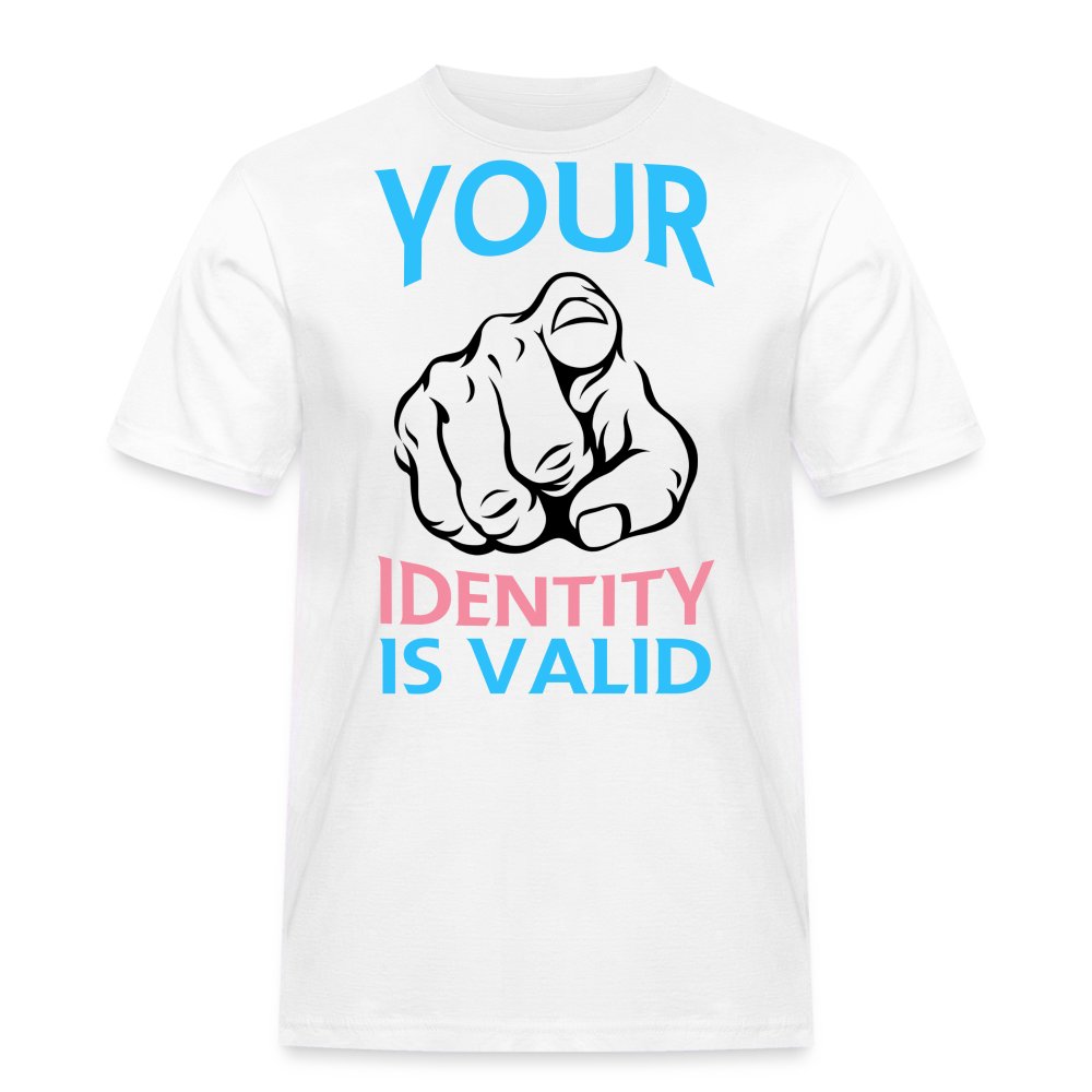 your-identity-is-valid-transgender-pride-maenner-workwear-t-shirt-weiss