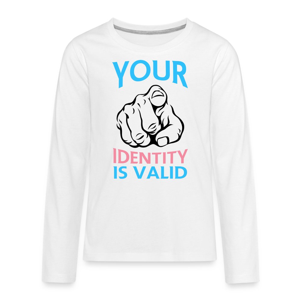 your-identity-is-valid-transgender-pride-teenager-premium-langarmshirt-weiss