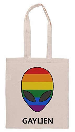 Gaylien Regenbogen LGBT Stolz Einkaufstasche Groceries Beige Shopping Bag