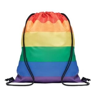 noTrash2003 Regenbogen Gymbag Gym Bag Turnbeutel Rucksack Fitness Tasche Sportbeutel mit Kordelzug 46 cm x 42 cm im LGBT Design Toleranz zeigen (5 Stück)