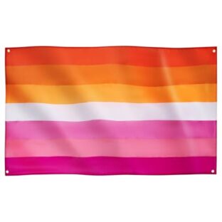 Runesol Lesben Flagge, 91x152cm, Lesbian Pride Fahne, Pride Flagge, 4 Ösen, eine in jeder Ecke, LGBTQ+, Parade, Festival, Party, Karneval, Premium Fahnen für draußen und drinnen, satte Farben