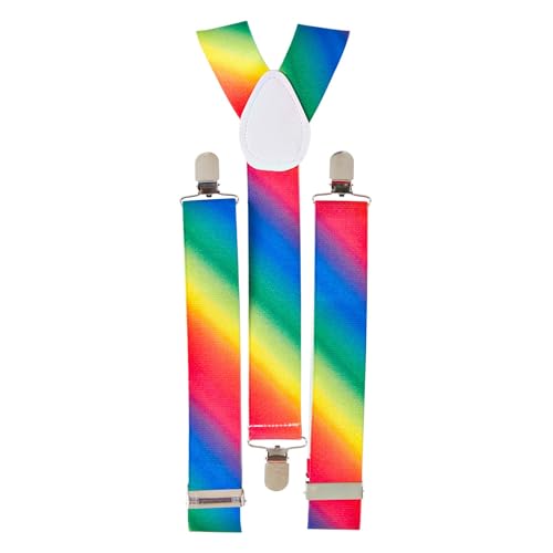 Widmann 7985M - Hosenträger, Regenbogenfarben, Accessoire, CSD, Karneval, Mottoparty