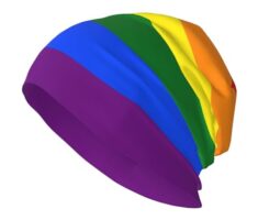 RAXER Regenbogen-Beanie-Mütze für Damen und Herren, bedruckt, bequem, atmungsaktiv, weich, warm, gestrickt, Baumwolle, Schwarz , One size