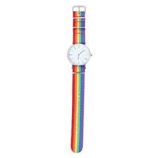 Regenbogen Entwickelt Uhr,Mode Quarzuhr Handgelenk Dekoration für Männer Und Frauen (Silber)