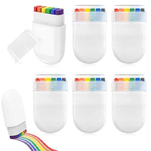 Pack of 6 Rainbow Makeup Pen,Rainbow Make-Up Face Paint Für Kostüme, Karneval und Mottopartys,Sportveranstaltungen (Mehrfarbig)