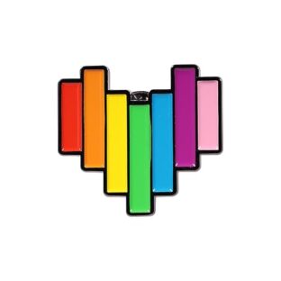 PrideGEO Regenbogen Brosche, LGBTQ+ Pride Pin Anstecker, kreatives Design für Kleider, Anzüge, Jacke, Taschen, Rucksäcke - Rainbow Love