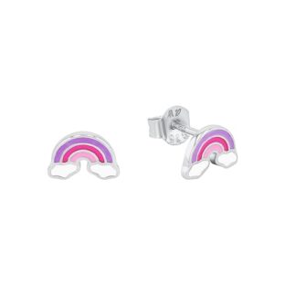 Prinzessin Lillifee Ohrstecker 925 Sterling Silber Mädchen Kinder Ohrschmuck, 0,6 cm, Silber, Regenbogen, Kommt in Schmuck Geschenk Box, 2037895