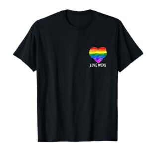 CSD Shirt Love Wins Regenbogen Herz LGBT Geschenk Gay Pride T-Shirt