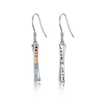 ABIGY LGBT Ohrringe Regenbogen LGBT Ohrstecker Damen 925 Sterling Silber LGBT Stolz Bar Ohrringe Liebe ist Liebe Ohrringe Homosexuell Stolz Schmuck Geschenk Weihnachten Geburtstag