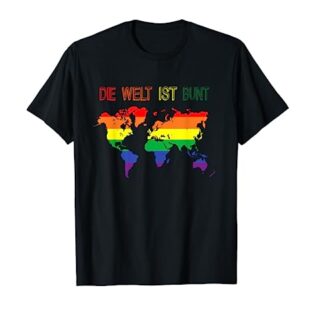 Gay LGBTQ Rainbow World Regenbogen Farben Die Welt ist bunt T-Shirt