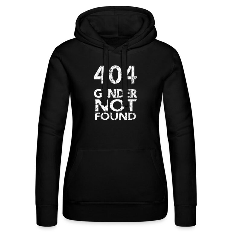 404-gender-not-found-frauen-kapuzen-sweater-von-russell-schwarz