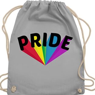 Shirtracer Turnbeutel Rucksack - LGBTQ Kleidung Flag - Pride Banner Regenbogen - Unisize - Hellgrau - lqbtq beutel csd stoff gay stoffbeutel lgbt taschen queer tasche lesbian bag lgbtqia