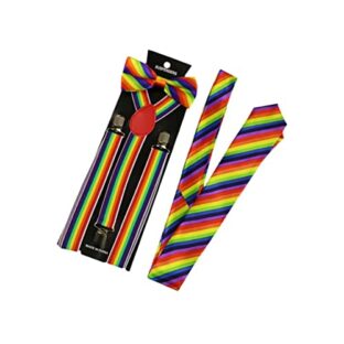 LIFKOME 3St elastische Unisex-Hosenträger Fliegen für Männer lgbt stolz hosenträger Männer Krawatten Regenbogen gestreifte Krawatte Herrenkrawatten lgbt regenbogen hosenträger Straps