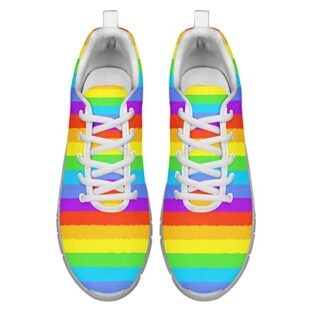 Dolyues Regenbogen LGBT Druck Sporthalle Schnürsneaker Lässige Leichte Atmungsaktive Trainer Joggingschuhe 38 EU