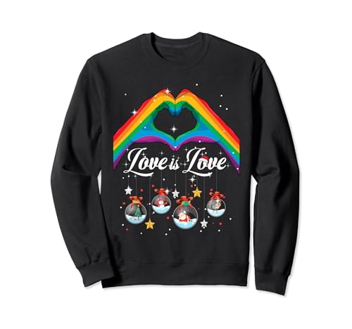 Rainbow Heart Love's Love LGBT Gay Lesbian Pride Weihnachten Sweatshirt