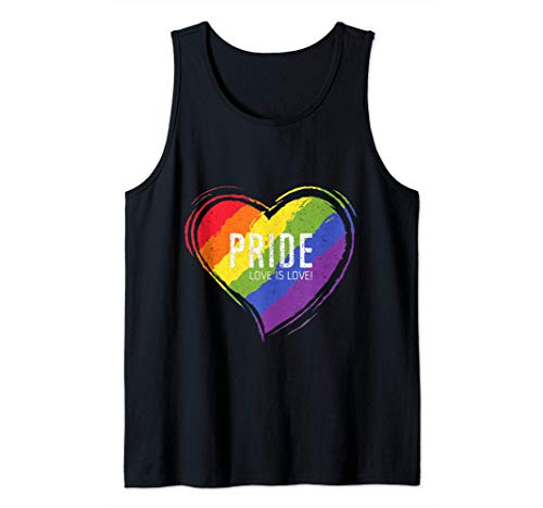 LGBT Pride Design mit Herz Regenbogen Flagge Herren Damen Tank Top