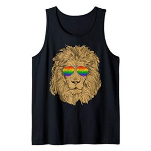 CSD Shirt Damen Herr Regenbogen Flagge LGBT Shirt Löwe Love Tank Top