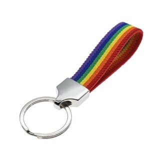 BDM LGTB-Flaggen-Stoff-Schlüsselanhänger, Regenbogenfaden-Flaggen-Schlüsselhalter, Ring mit Pride-Flagge, Original-Accessoire.