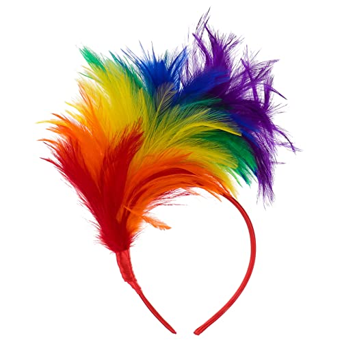 Kichvoe Feder Faszinator Stirnband Regenbogen Stirnband Pride Stirnbänder Party Hochzeiten Kopfschmuck Frauen 20Er 50Er