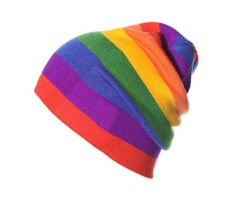 Outdoor-Regenbogen-Ski-Mütze-Hut Regenbogen-Winter-Ski-Hut warme Schädel-Kappe Rainbow Strickmütze, Regenbogen-Mütze, Damenkappe Dicke gestrickte Reitmütze für Männer Frauen 1pc