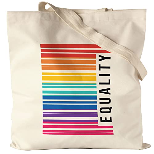 Hey!Print LGBT Equality Beutel Regenbogen Barcode LGBT Gay LGBTQ Pride Queer Homosexuell CSD Pride Week Jutebeutel Stoffbeutel Canvas