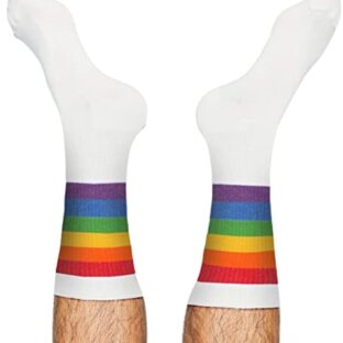 TODO Socken PRIDE Motiv Unisex mit LGBT Flagge Baumwolle Weiß und Schwarz mit Regenbogen (39-42, Weiss)