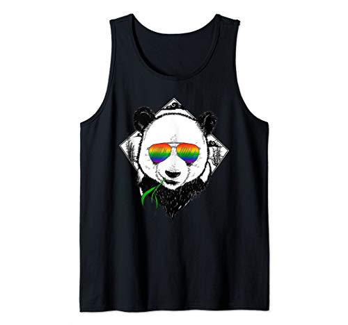 CSD Shirt Damen Regenbogen Flagge LGBT Shirt Panda Love Tank Top