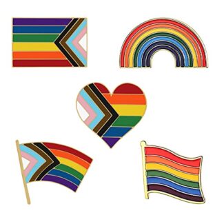 Pin Regenbogen Flagge stolz Hillylolly 5 Stück Regenbogen Pins Set, Gay Pin Metall, Regenbogen Anstecker Lgbtq, Pride Brosche, Brosche Flagge, anstecker für Kleidung und Blazer