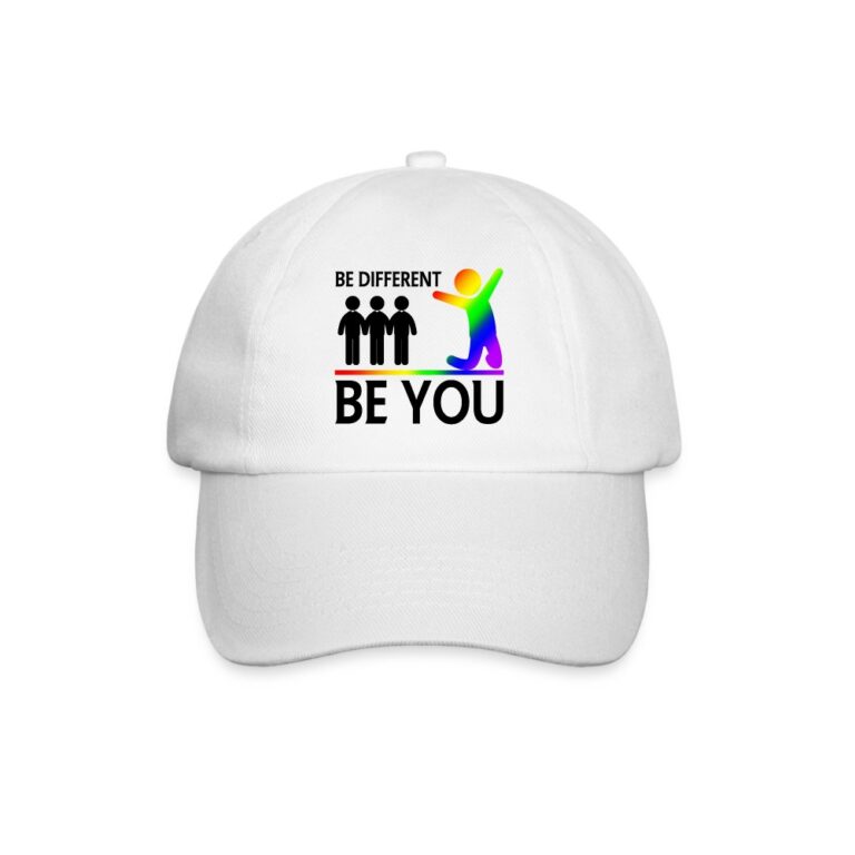 be-different-be-you-baseballkappe-weiss-weiss