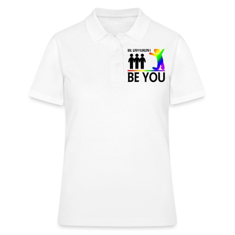 be-different-be-you-frauen-polo-shirt-weiss