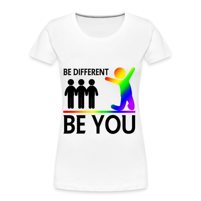 be-different-be-you-frauen-premium-bio-t-shirt-weiss