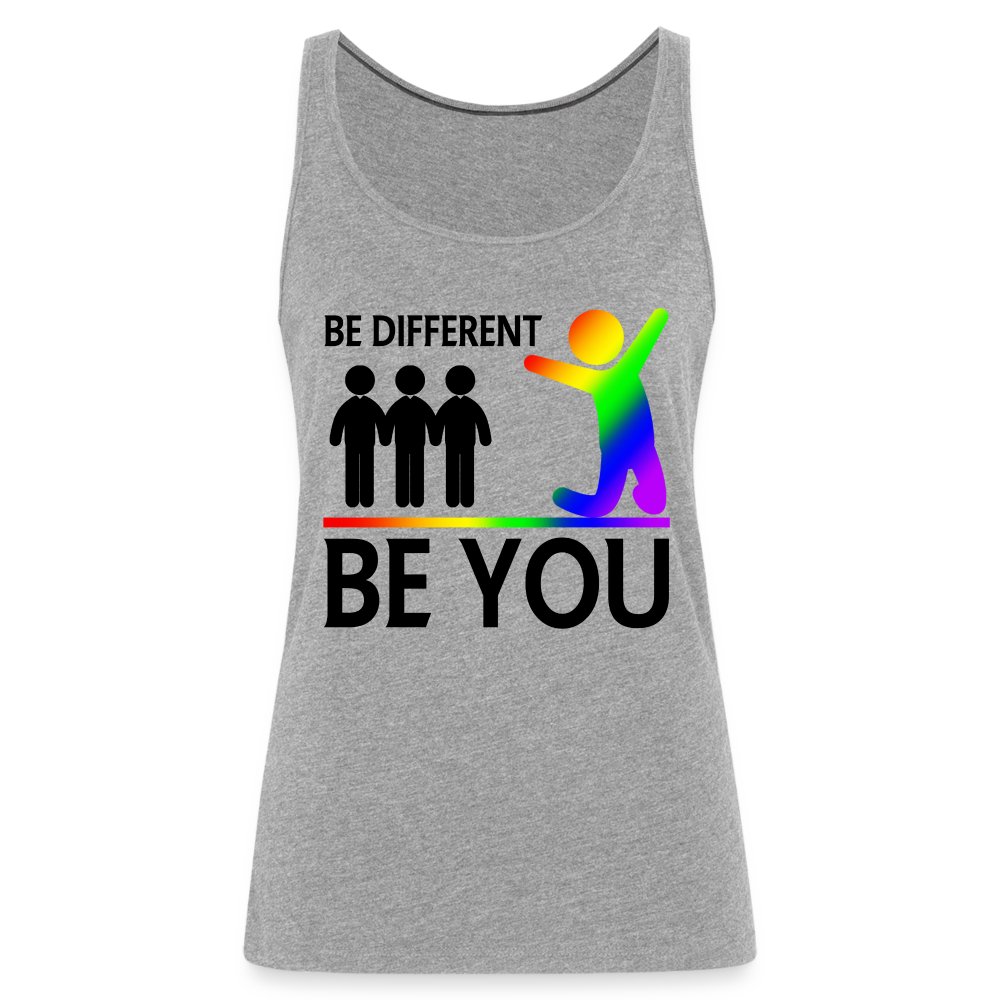 be-different-be-you-frauen-premium-tank-top-grau-meliert