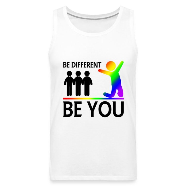 be-different-be-you-maenner-premium-tank-top-weiss