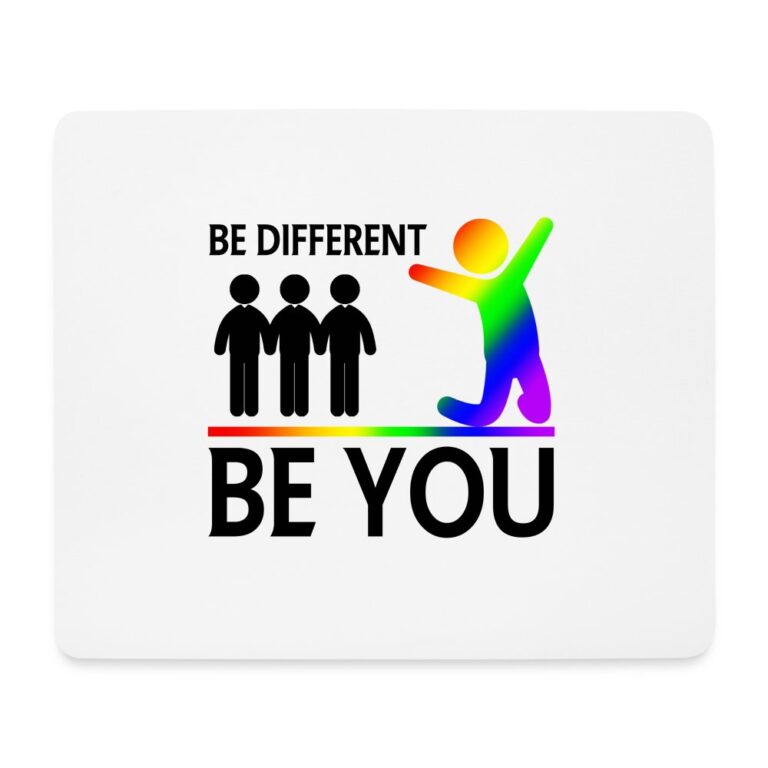 be-different-be-you-mousepad-querformat-weiss