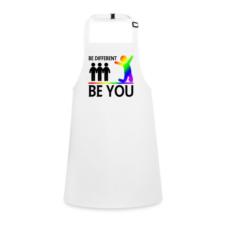 be-different-be-you-schuerze-fuer-kinder-weiss