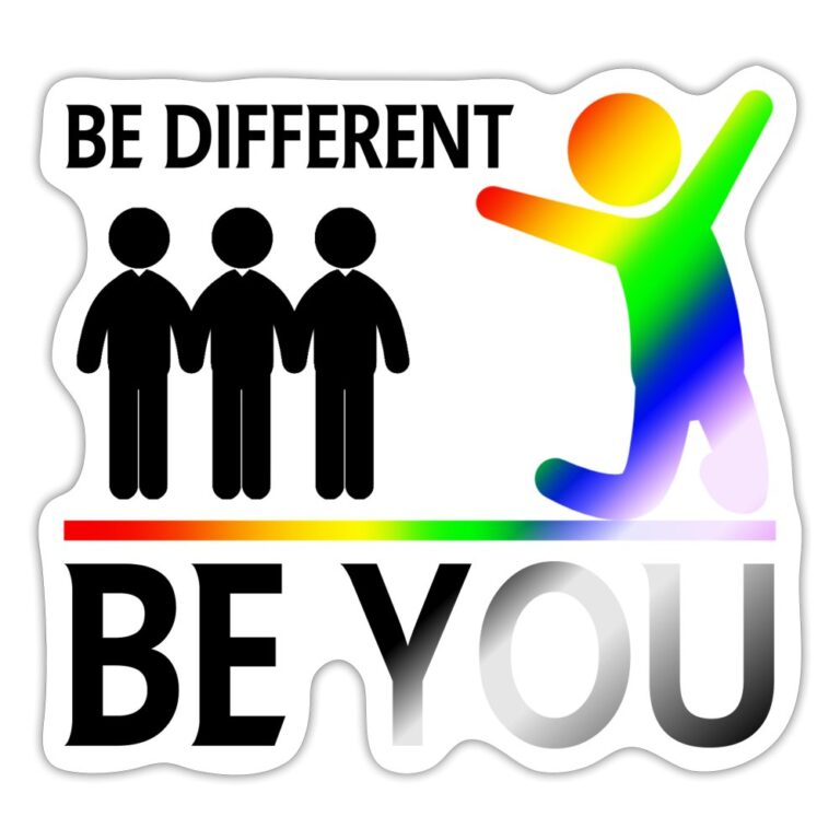 be-different-be-you-sticker-weiss-glaenzend