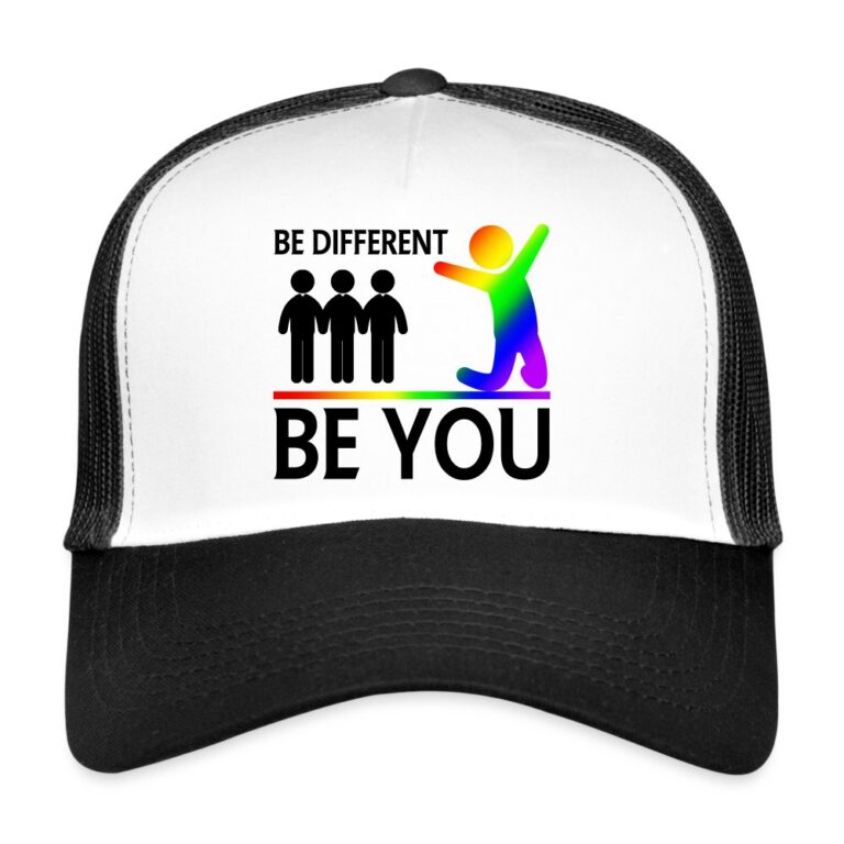 be-different-be-you-trucker-cap-weiss-schwarz