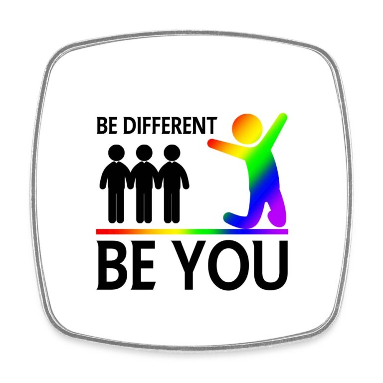 be-different-be-you-viereckiger-kuehlschrankmagnet-weiss