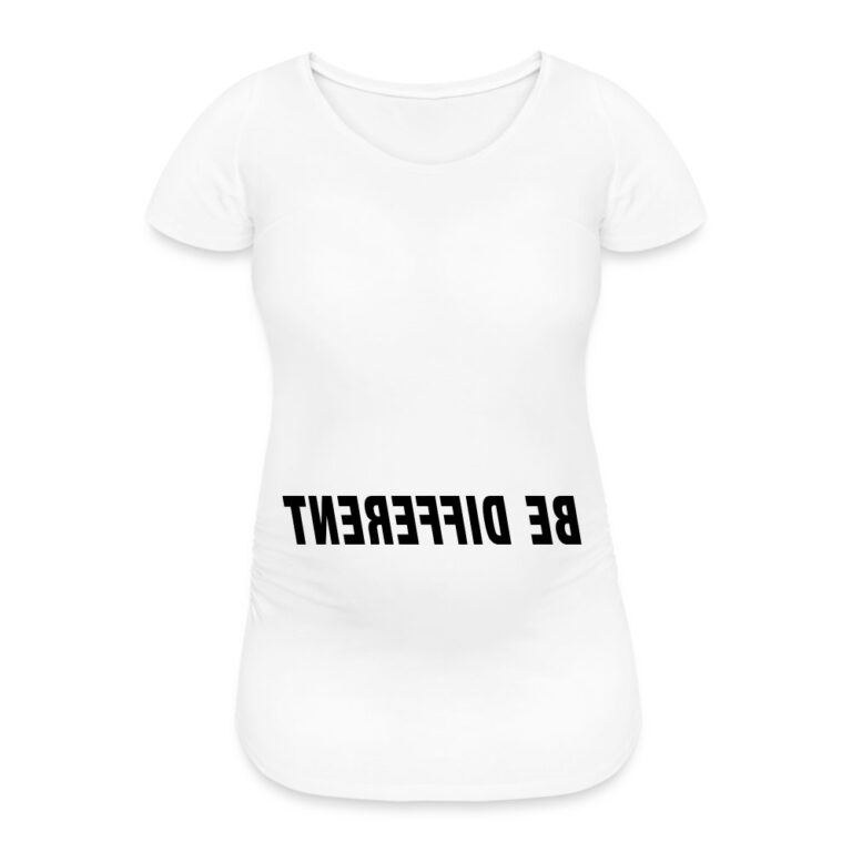 be-different-frauen-schwangerschafts-t-shirt-weiss
