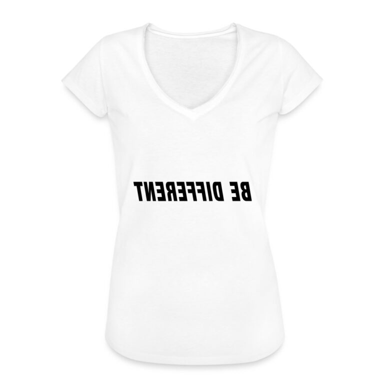be-different-frauen-vintage-t-shirt-weiss